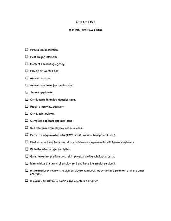 Checklist Hiring20employees 1
