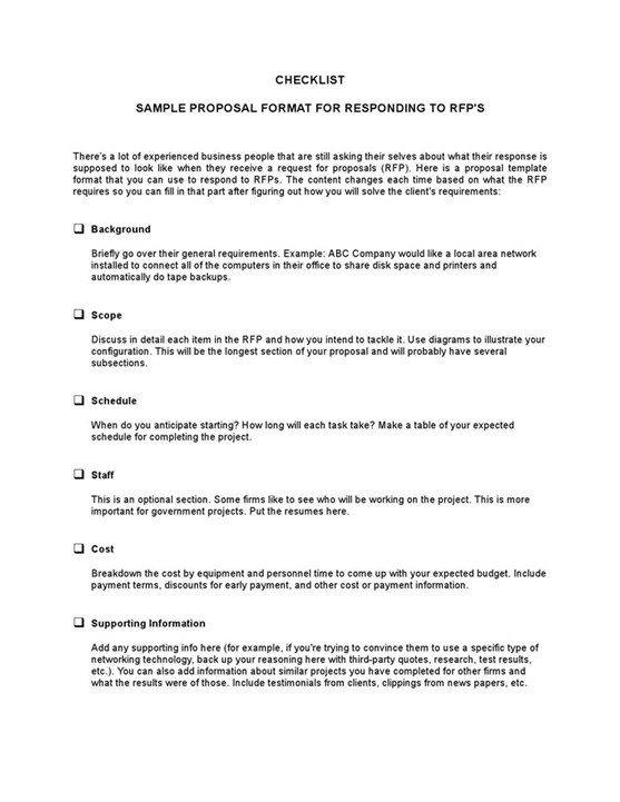 Checklist Sample20format20for20responding20to20rfp 1
