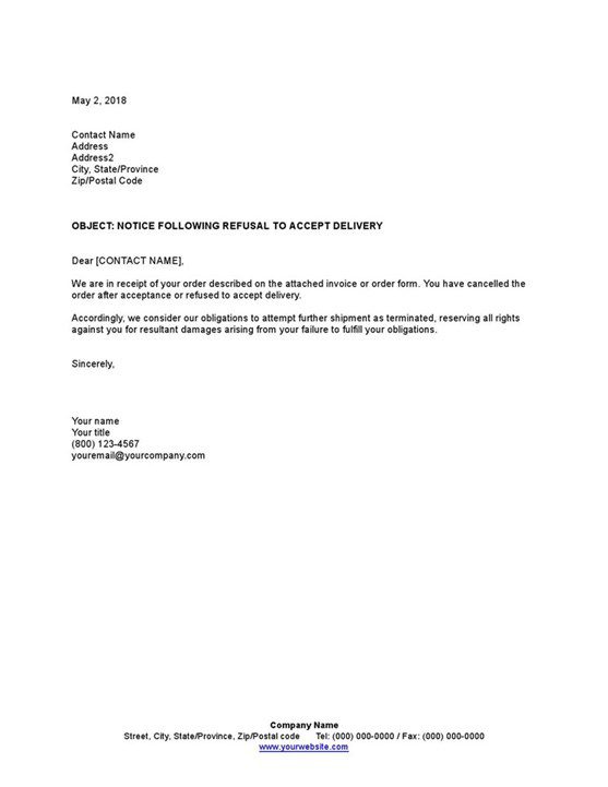Notice20following20refusal20to20accept20delivery 1